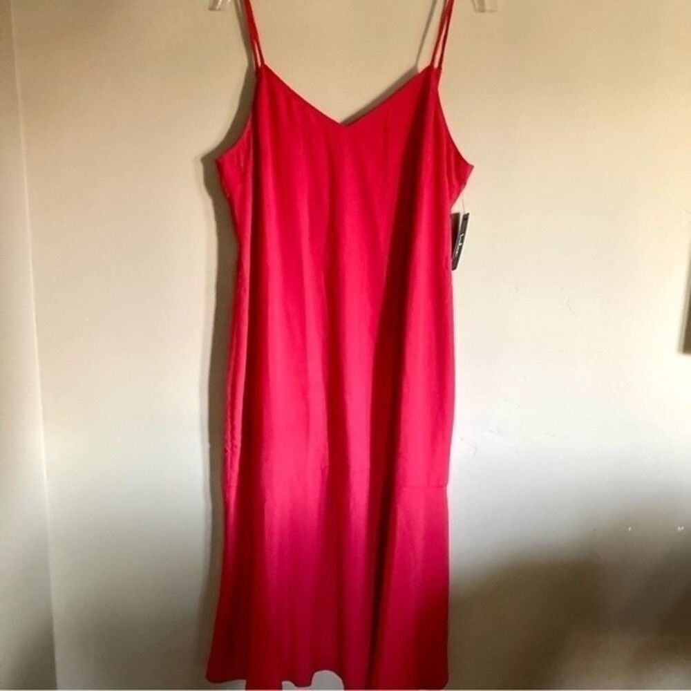 NEW Lulus Lovely Lillies Midi Dress Trumpet Peplum Hem Lined Red Size XL - Picture 5 of 11